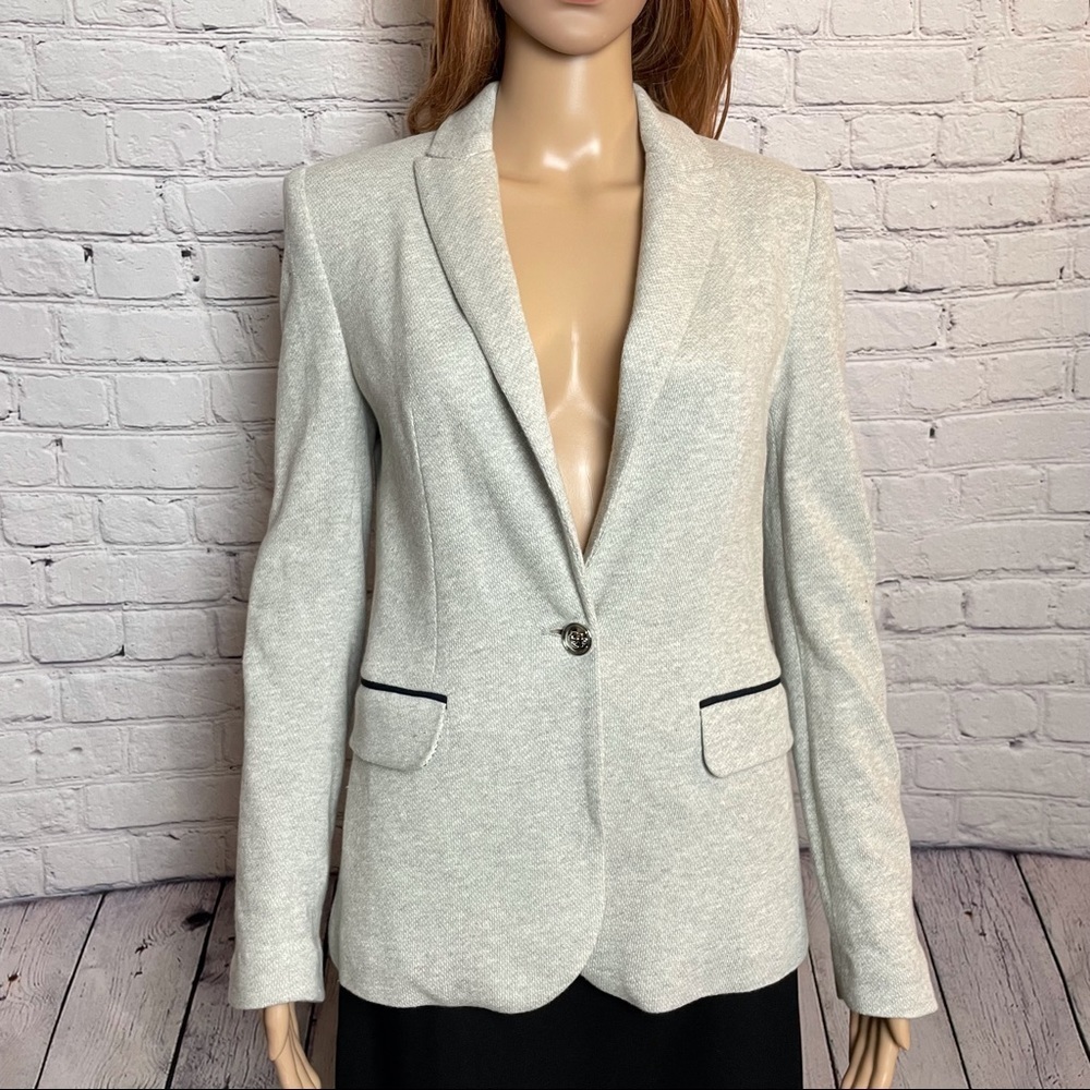 New Zara Grey Cotton Jersey Jacket Size M